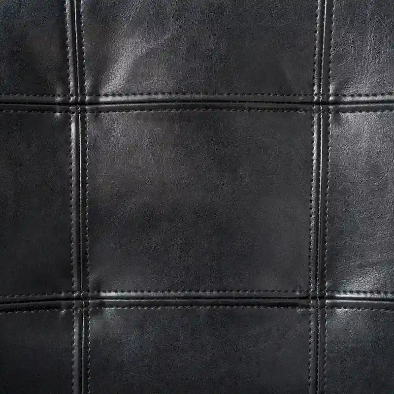 Black Tufted Leather Dining Chair, Set of 2