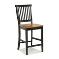 Black Counter Height Bar Stool, Single, Distressed Oak Finish