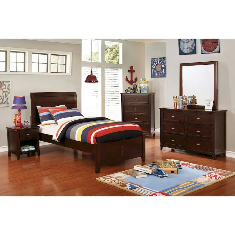 Grey / Brown Cherry Transitional 6-Drawer Dresser for 1 Person