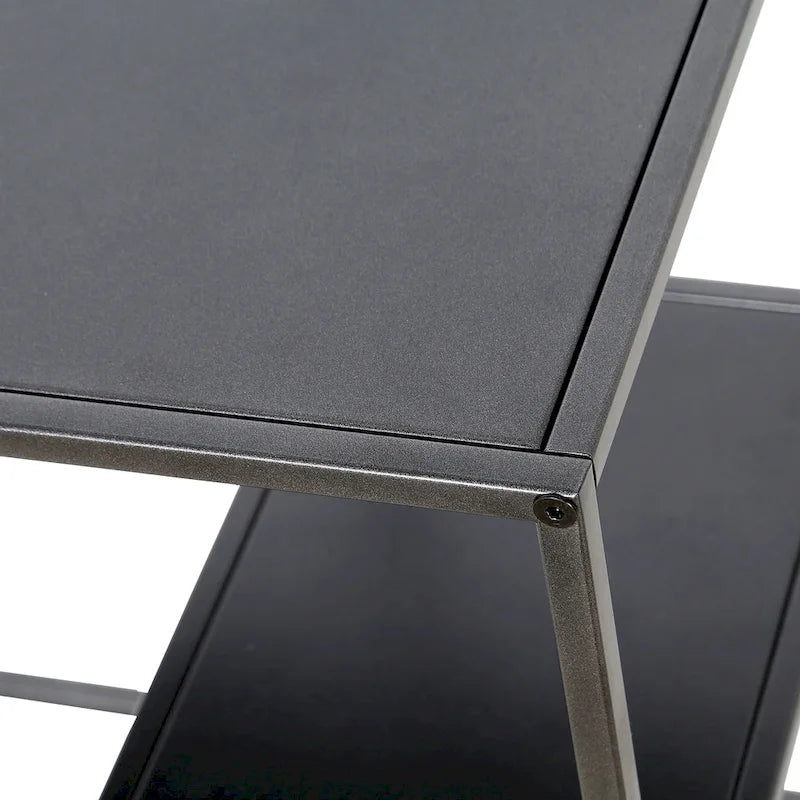 Gunmetal Gray / Blackened Bronze C-Shaped Steel Side Table for 1