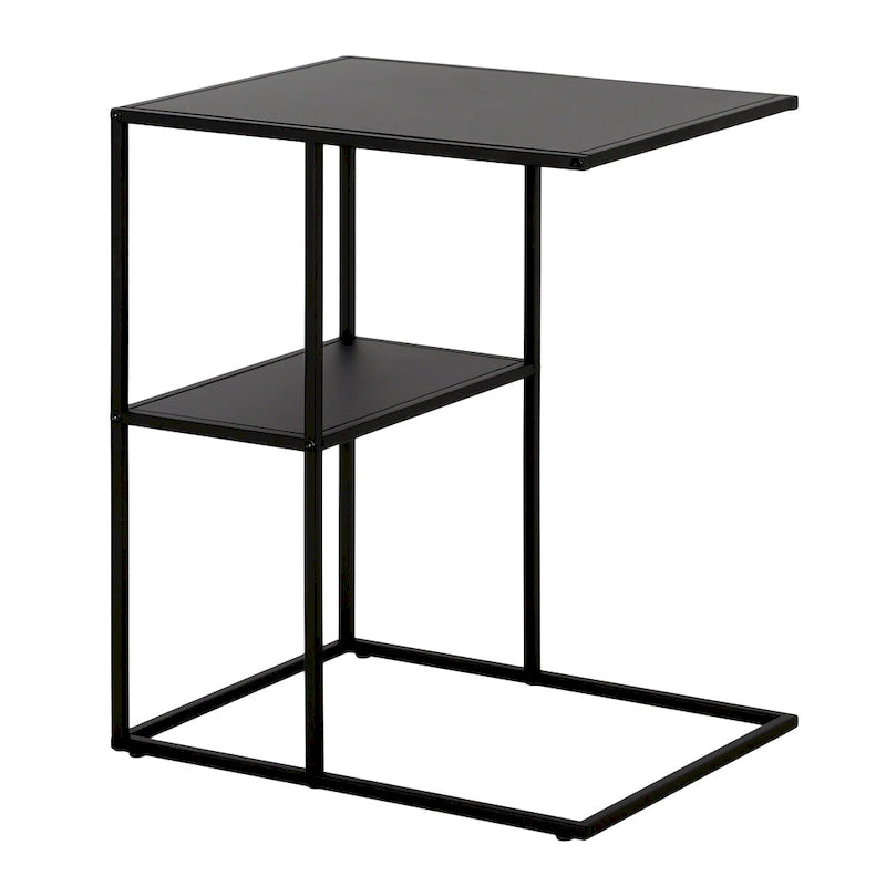 Gunmetal Gray / Blackened Bronze C-Shaped Steel Side Table for 1