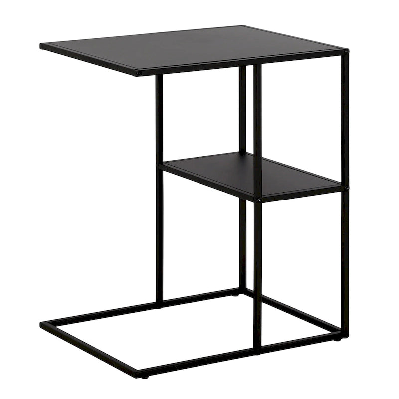 Gunmetal Gray / Blackened Bronze C-Shaped Steel Side Table for 1