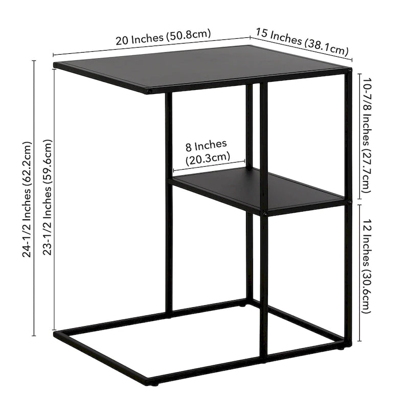 Gunmetal Gray / Blackened Bronze C-Shaped Steel Side Table for 1