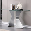 Silver / Gold Console Table, Contemporary Style, 51" Tempered Glass Top
