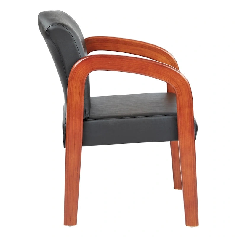 Black Oak Finish Visitors Chair, Single Seat