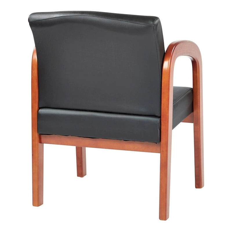 Black Oak Finish Visitors Chair, Single Seat