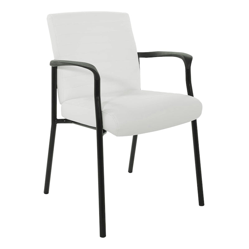 Faux Leather Guest Chair, Single Seat – White / Black / Charcoal