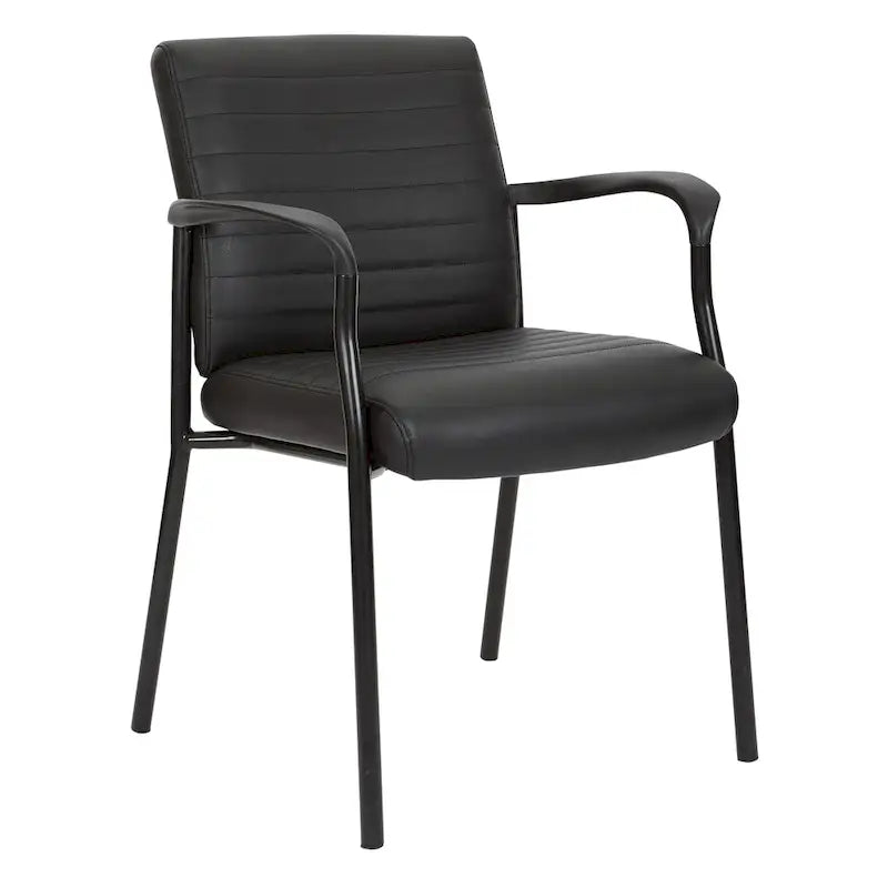 Faux Leather Guest Chair, Single Seat – White / Black / Charcoal