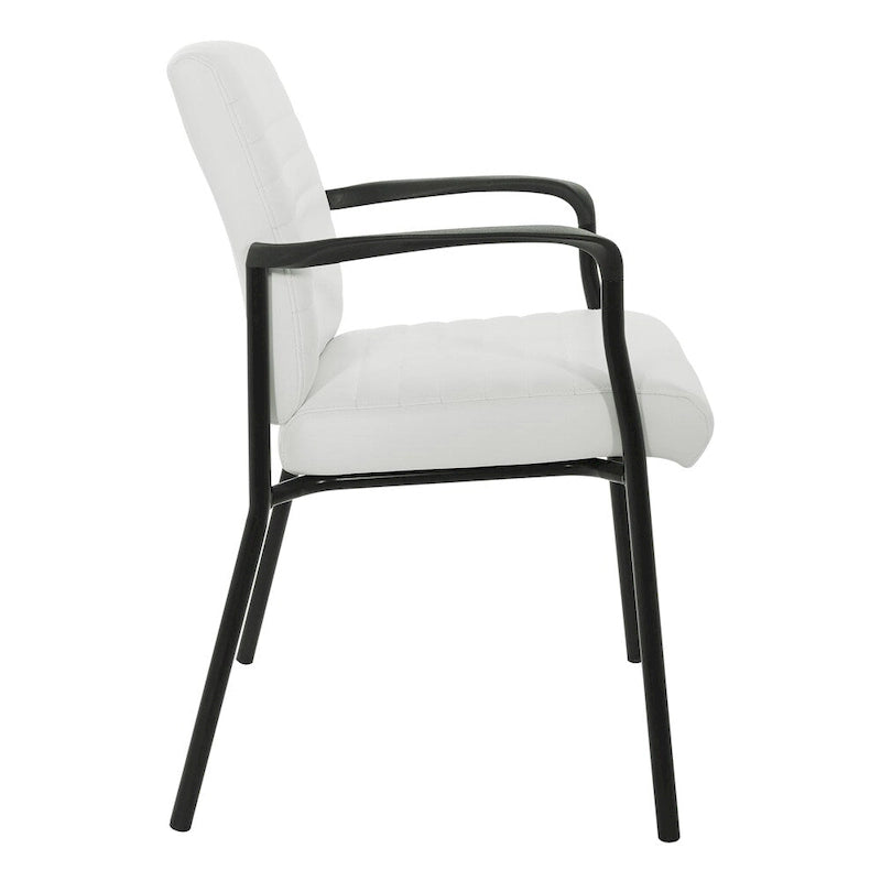 Faux Leather Guest Chair, Single Seat – White / Black / Charcoal