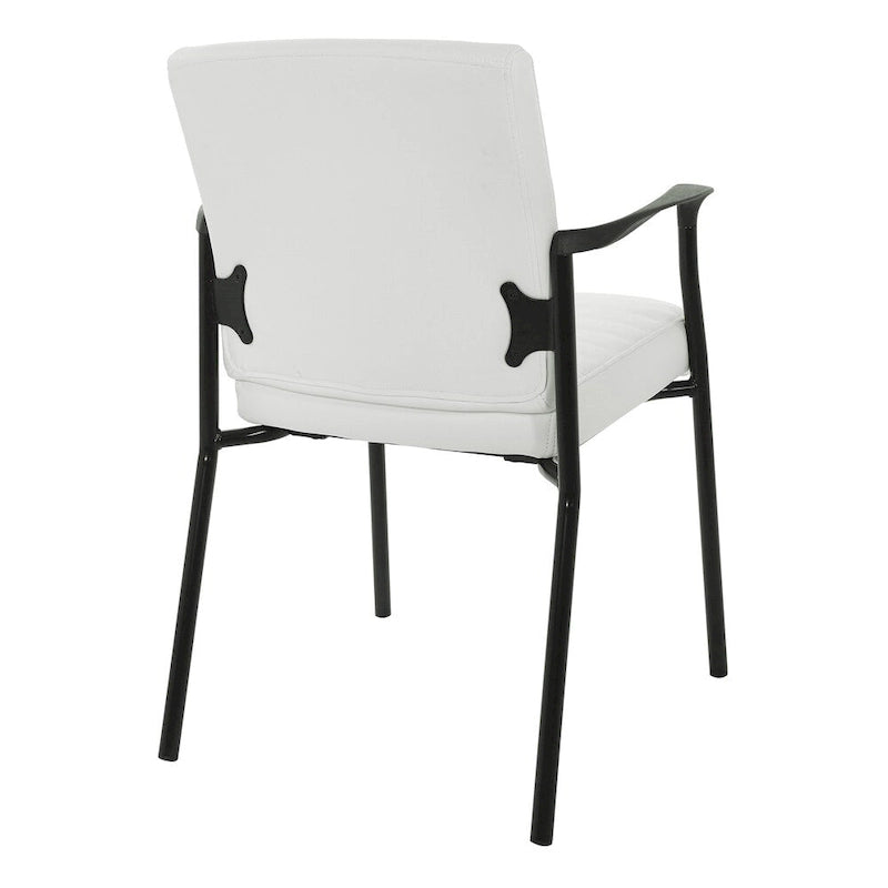 Faux Leather Guest Chair, Single Seat – White / Black / Charcoal