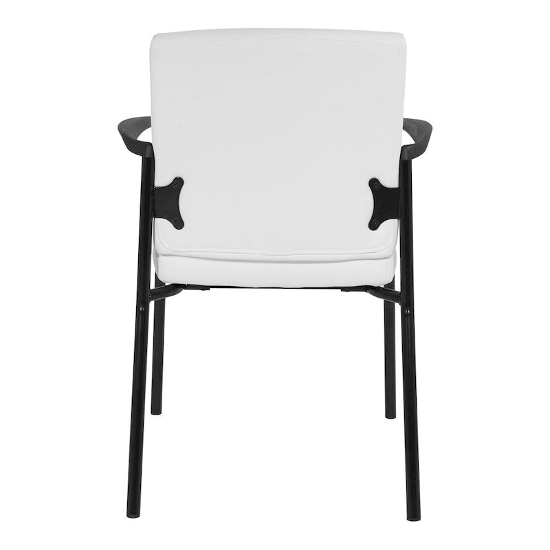 Faux Leather Guest Chair, Single Seat – White / Black / Charcoal