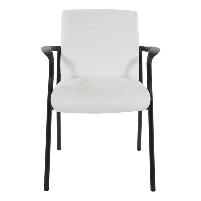 Faux Leather Guest Chair, Single Seat – White / Black / Charcoal