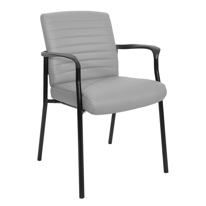 Faux Leather Guest Chair, Single Seat – White / Black / Charcoal