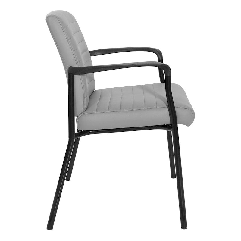 Faux Leather Guest Chair, Single Seat – White / Black / Charcoal