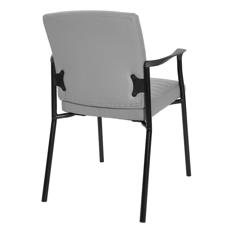 Faux Leather Guest Chair, Single Seat – White / Black / Charcoal