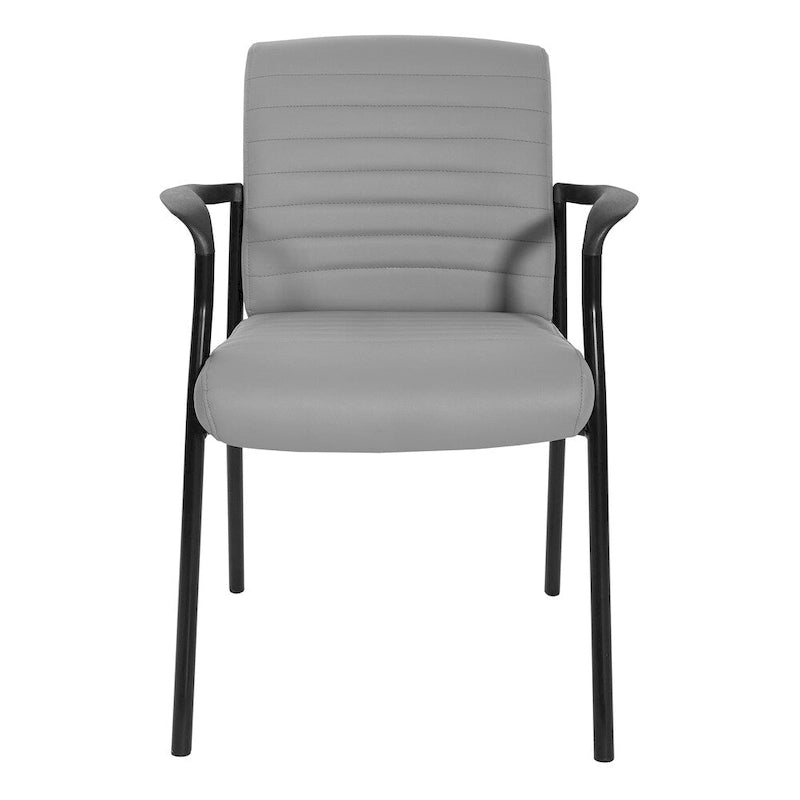 Faux Leather Guest Chair, Single Seat – White / Black / Charcoal