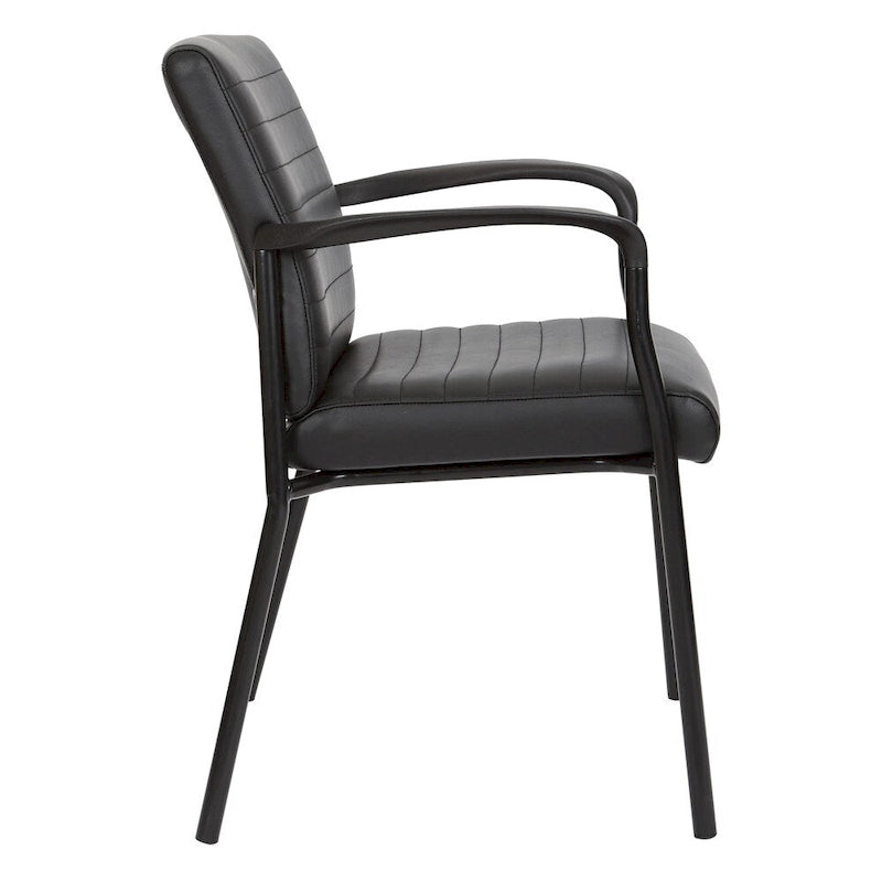 Faux Leather Guest Chair, Single Seat – White / Black / Charcoal