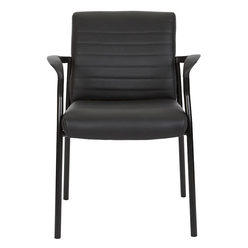Faux Leather Guest Chair, Single Seat – White / Black / Charcoal
