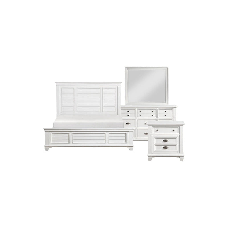 White Panel Bedroom Set for 2 – 6-Piece