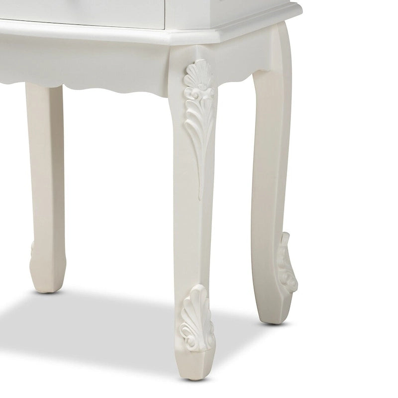 Baxton Studio Sophia Classic and Traditional French White Finished Wood 2-Drawer End Table