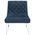 Navy / Antique Taupe Velvet Tufted Club Chair for 1, Mid-Century Modern, 25"W x 30"D x 32"H