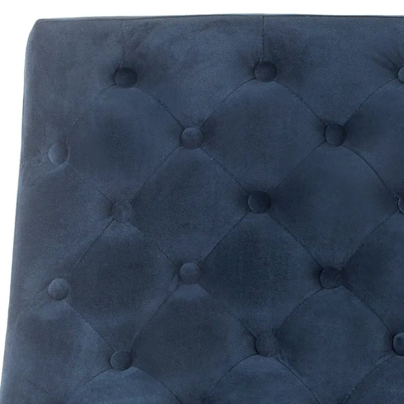 Navy / Antique Taupe Velvet Tufted Club Chair for 1, Mid-Century Modern, 25"W x 30"D x 32"H