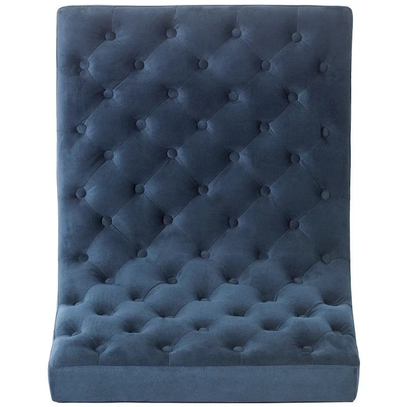 Navy / Antique Taupe Velvet Tufted Club Chair for 1, Mid-Century Modern, 25"W x 30"D x 32"H