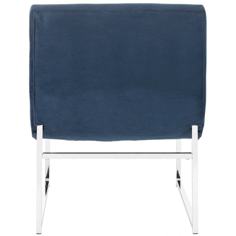 Navy / Antique Taupe Velvet Tufted Club Chair for 1, Mid-Century Modern, 25"W x 30"D x 32"H