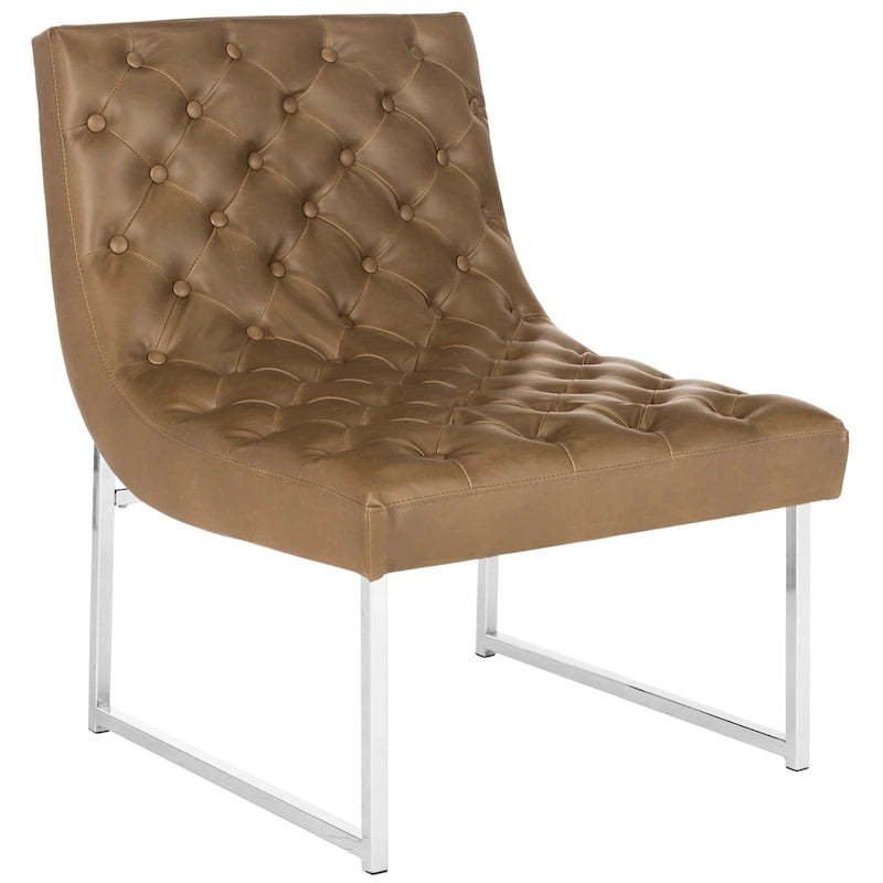 Navy / Antique Taupe Velvet Tufted Club Chair for 1, Mid-Century Modern, 25"W x 30"D x 32"H