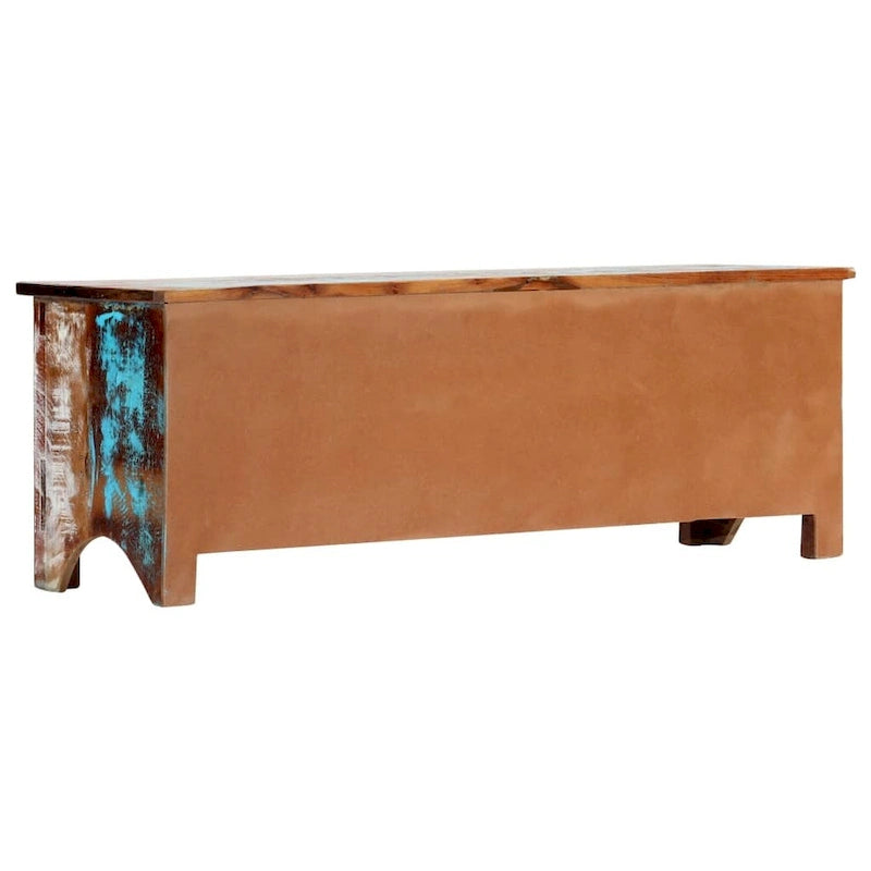 Multicolor 2-Drawer TV Stand, Solid Reclaimed Wood, Single