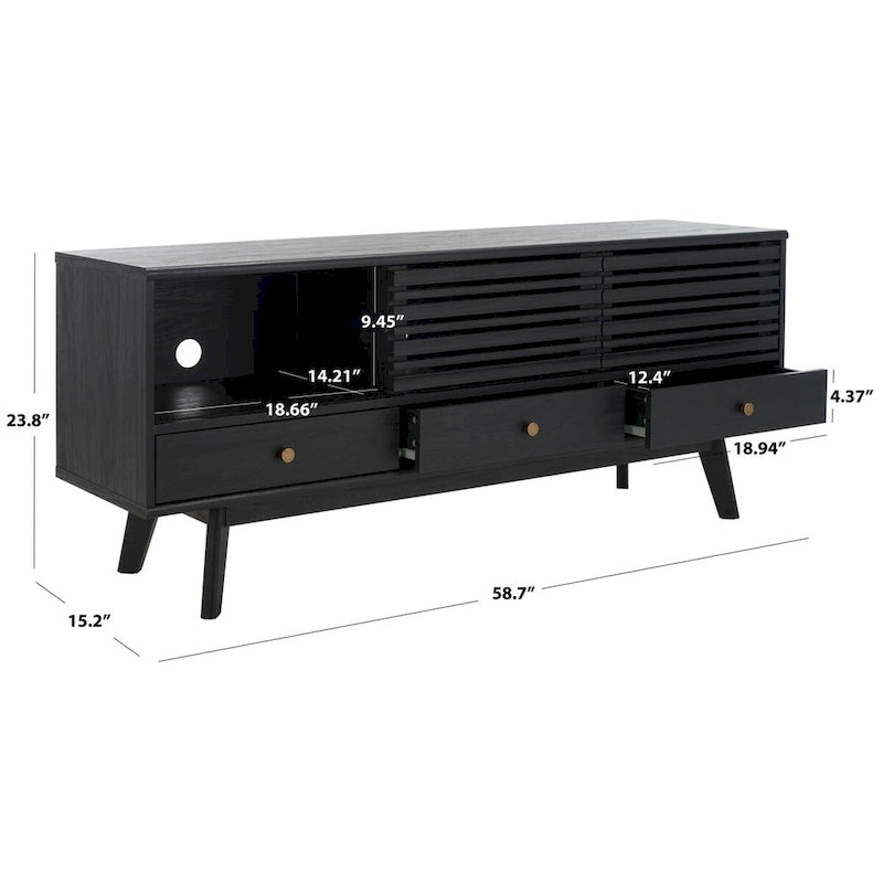 SAFAVIEH Ciera 3-Drawer Entertainment TV Media Stand (65 Flatscreen TV) - 58.7 In. x 15.2 In. x 23.9 In. - 59Wx15Dx24H