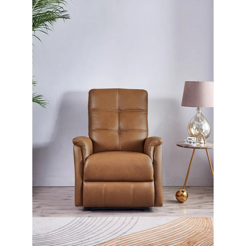 Logan Power Headrest Top Grain Leather Recliner Chair