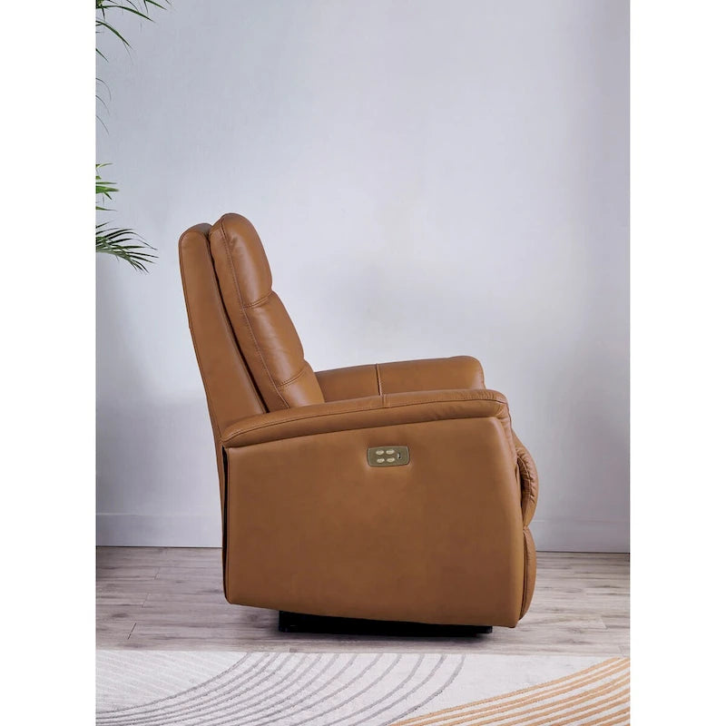 Logan Power Headrest Top Grain Leather Recliner Chair