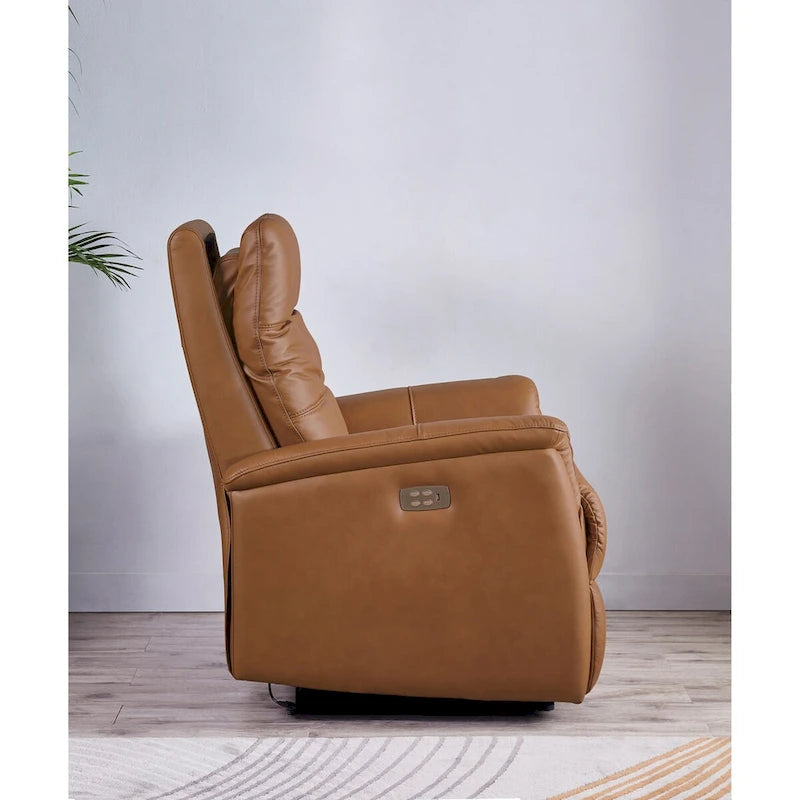 Logan Power Headrest Top Grain Leather Recliner Chair