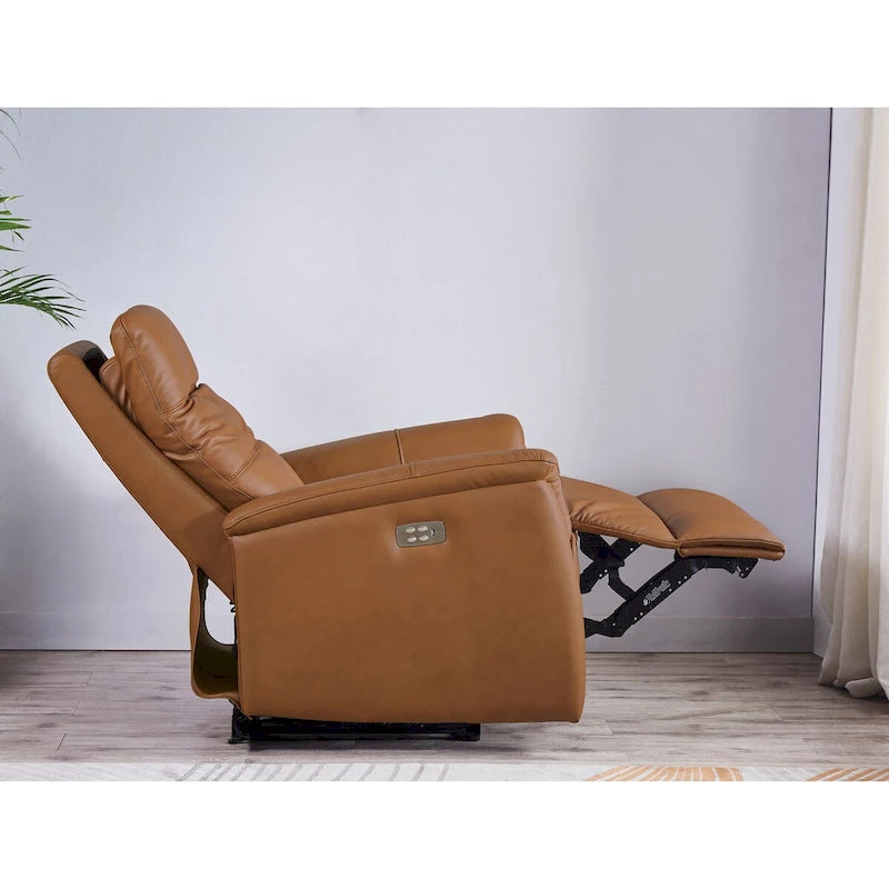 Logan Power Headrest Top Grain Leather Recliner Chair