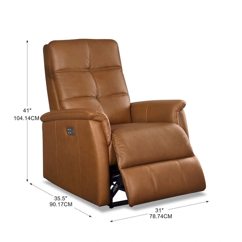 Logan Power Headrest Top Grain Leather Recliner Chair