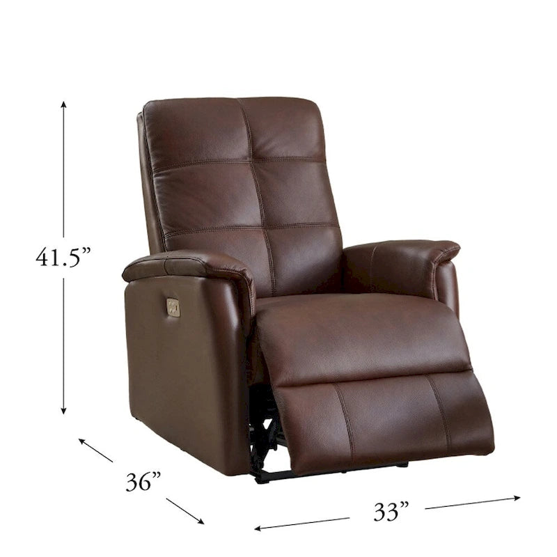 Logan Power Headrest Top Grain Leather Recliner Chair
