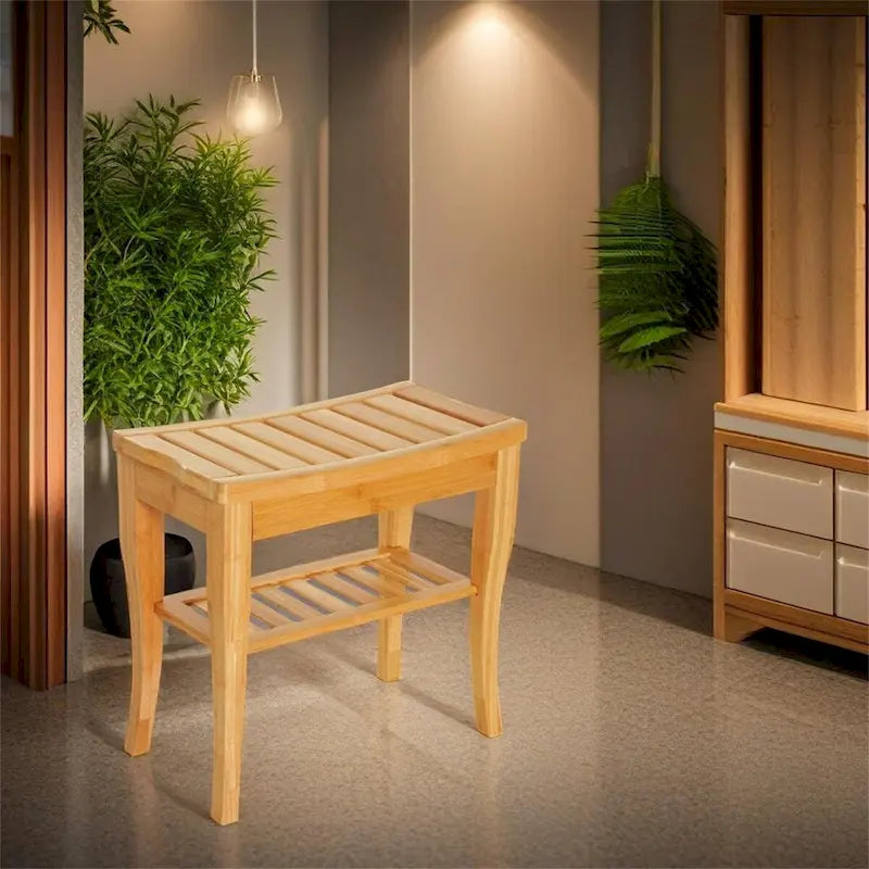Long Bamboo Shower Bench Seat