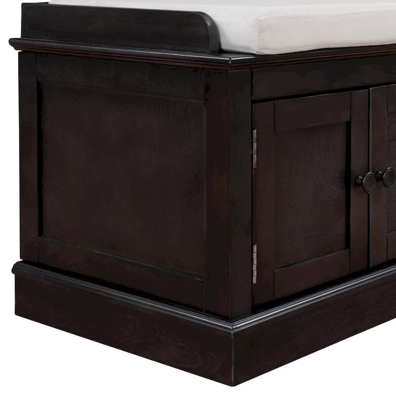 Entryway Storage Bench with 4 Doors and Adjustable Shelves