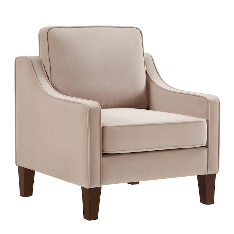 Armchair,Living Room Single Seat Sofa Chair with Wooden Legs,Upholstered Velvet Accent Chair