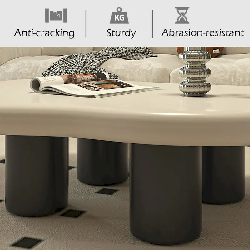 48.43 Modern Cloud Shaped Coffee Table for livingroom, 4 Legged Coffee Table - 48.4