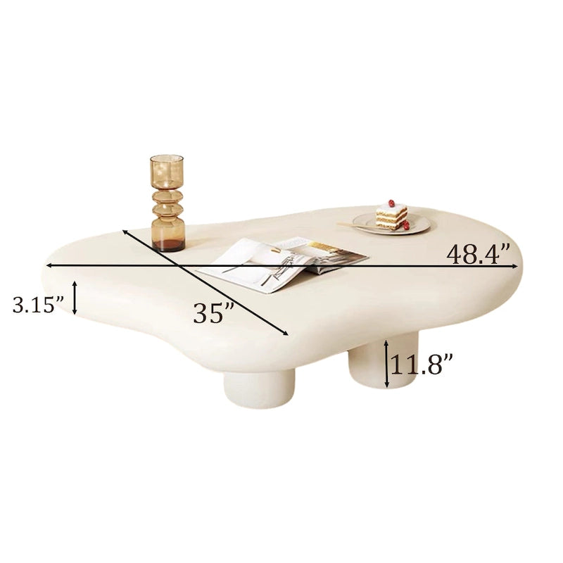 48.43 Modern Cloud Shaped Coffee Table for livingroom, 4 Legged Coffee Table - 48.4