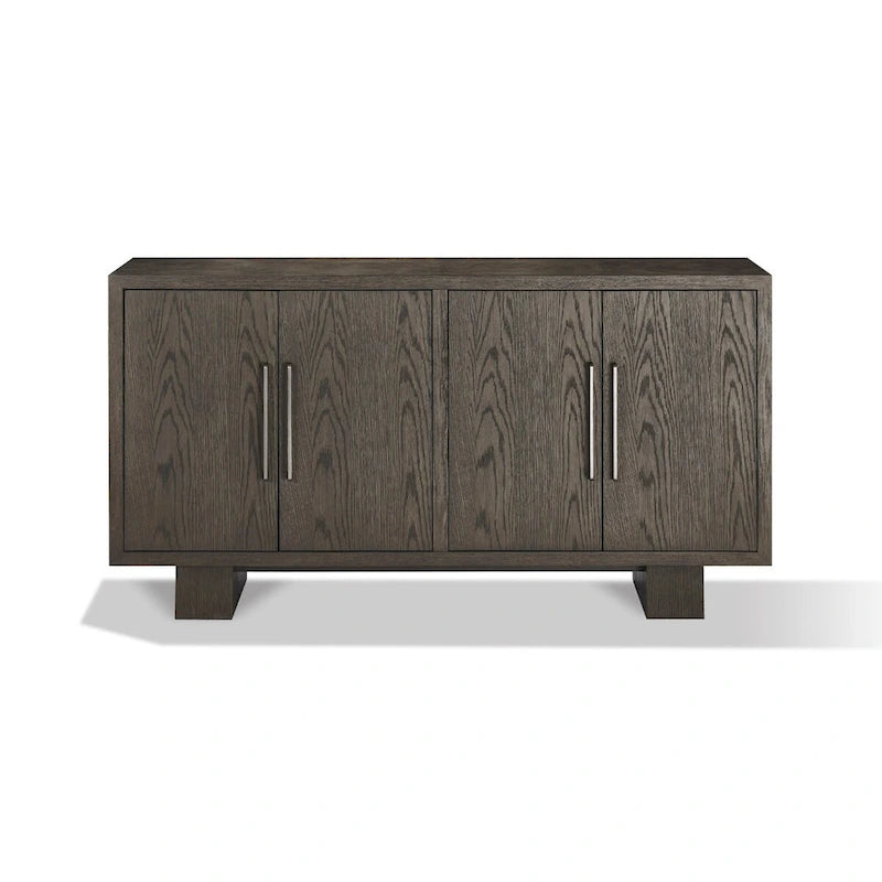 Ash Gray 68" Sideboard Buffet Cabinet, Rubberwood, 1-Person Setup