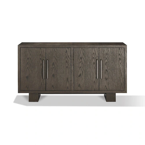 Ash Gray 68" Sideboard Buffet Cabinet, Rubberwood, 1-Person Setup