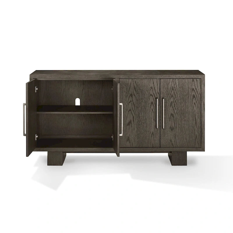 Ash Gray 68" Sideboard Buffet Cabinet, Rubberwood, 1-Person Setup