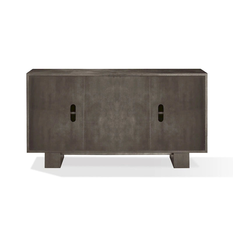 Ash Gray 68" Sideboard Buffet Cabinet, Rubberwood, 1-Person Setup