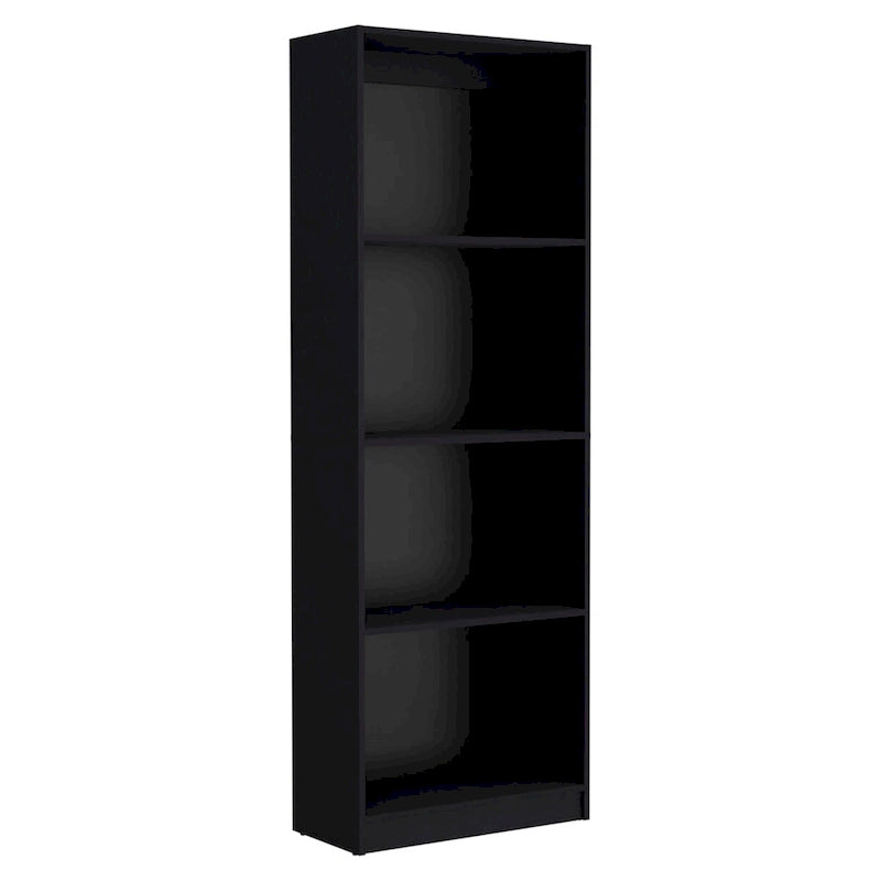 3-Piece Bookcase Set, 74" Wide, 5 Shelves + Cabinet, Multi / Beige / Black / White
