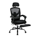 Black/Green High Back Mesh Office Chair with Reclining & Footrest, 1-Person