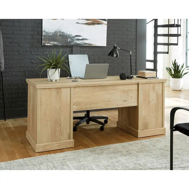Chalked Chestnut 72" Office Credenza with Storage, 1-Person
