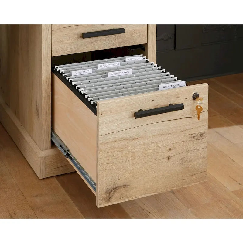 Chalked Chestnut 72" Office Credenza with Storage, 1-Person